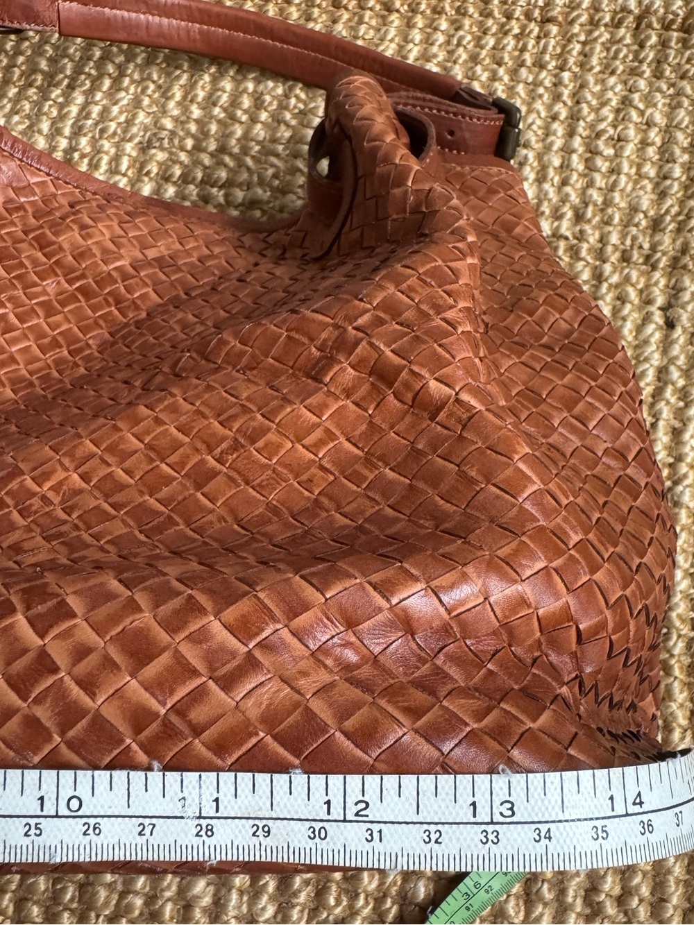 Valentina Tan Woven Leather Tote / Cross Body purse - Picture 9 of 14